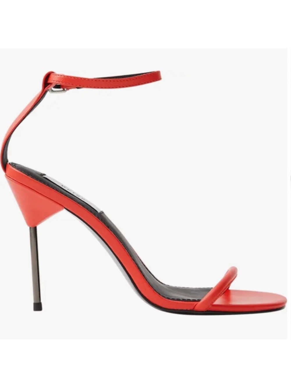Reiss Sunset Orange Strappy Heeled Sandals Stiletto Ankle Strap EU 41 NEW